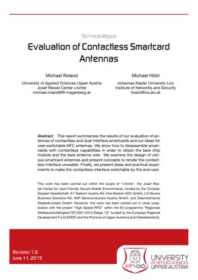 PDF दस्तावेज़ कवर - कॉन्टैक्टलेस स्मार्टकार्ड एंटेना और सुरक्षा समाधानों का तकनीकी विश्लेषण