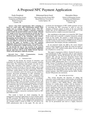 Capa do documento PDF - Uma Proposta de Aplicação de Pagamento por NFC: Modelo de Carteira na Nuvem com Autenticação GSM